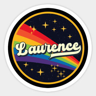 Laurence // Rainbow In Space Vintage Style Sticker